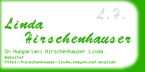 linda hirschenhauser business card